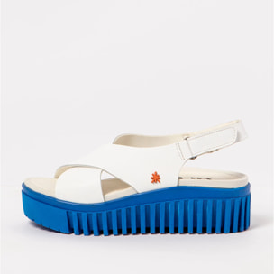 Sandalia de cuña 1574 NAPPA WHITE-BLUE/BRIGHTON color White-blue