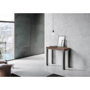 Consolle allungabile 90x40/300 cm Everyday Noce telaio Antracite.