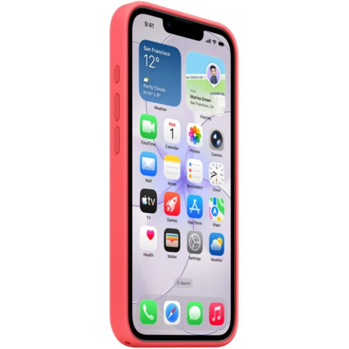 Coque APPLE iPhone 17e silicone Magsafe Rose goyave