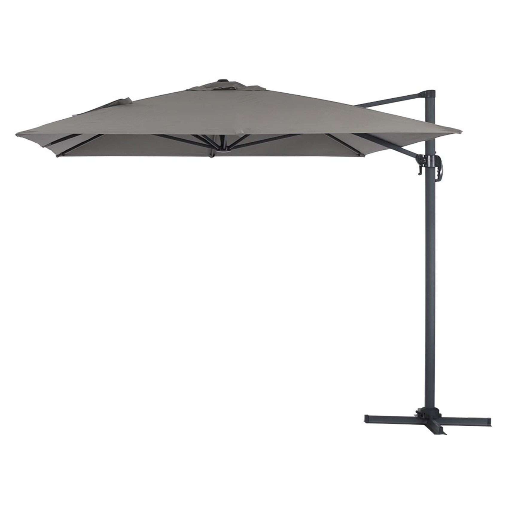 Parasol de jardin déporté en aluminium "Sun 4" - 3 x 4 m - Gris