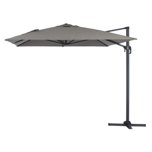 Parasol de jardin déporté en aluminium "Sun 4" - 3 x 4 m - Gris