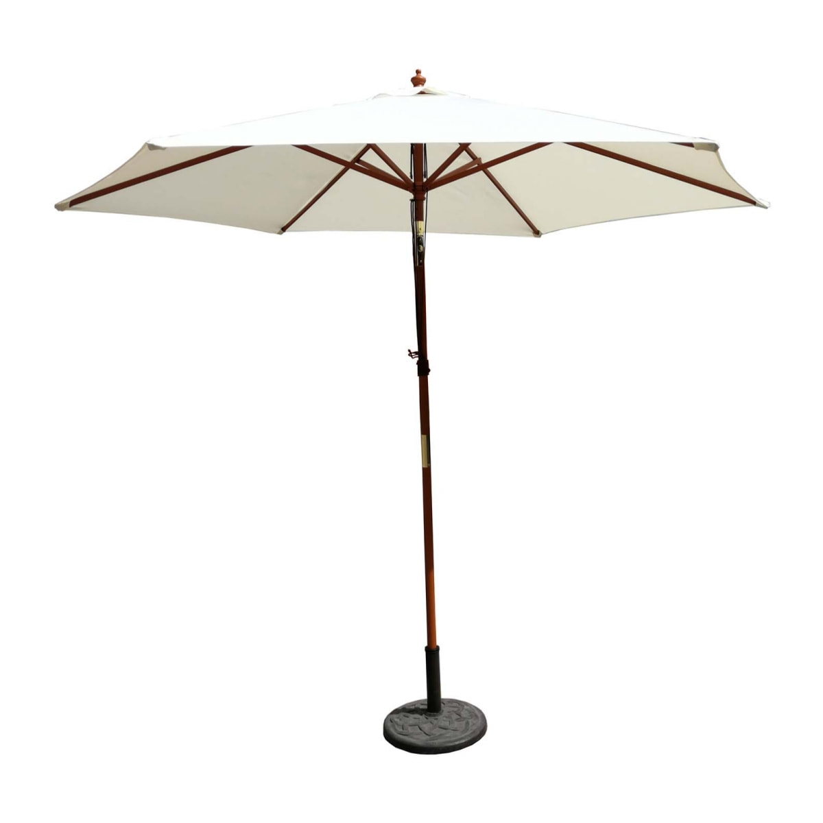 Parasol droit et inclinable en bois Ø 3m écru DANINE