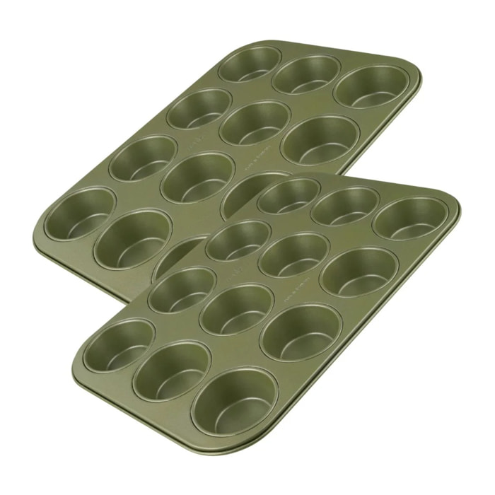 Lot de 2 moules à gâteaux 38,5/26,5 cm en acier Zenker Green Vision