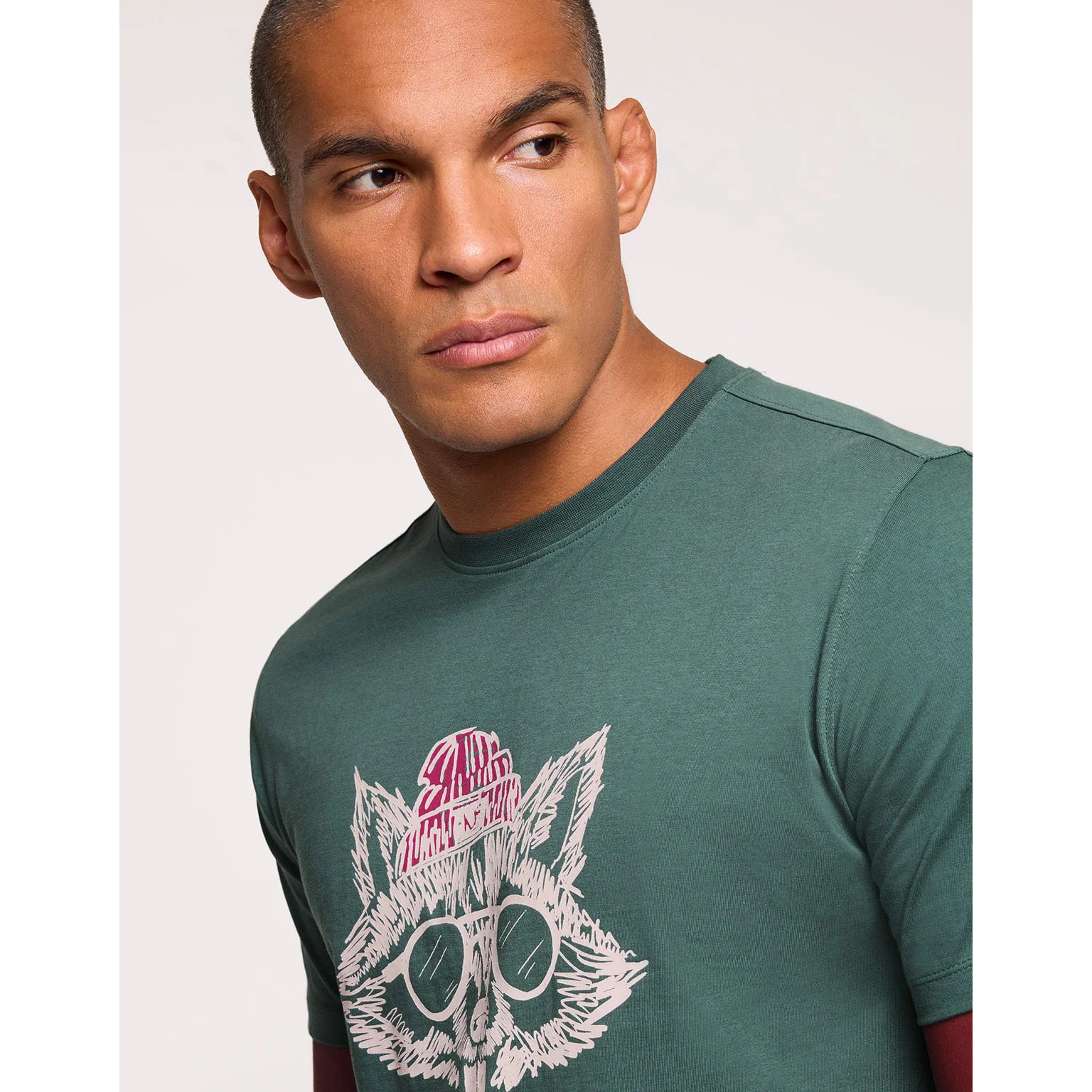 Camiseta Mapache Manga Corta Verde - Filipelli