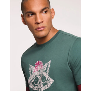 Camiseta Mapache Manga Corta Verde - Filipelli