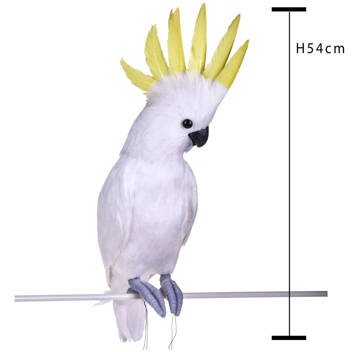 Pappagallo Cacatua. Altezza 54 Cm - Pezzi 1 - 54X54X13cm - Colore: Bianco - Bianchi Dino - Articoli Primaverili E Pasquali