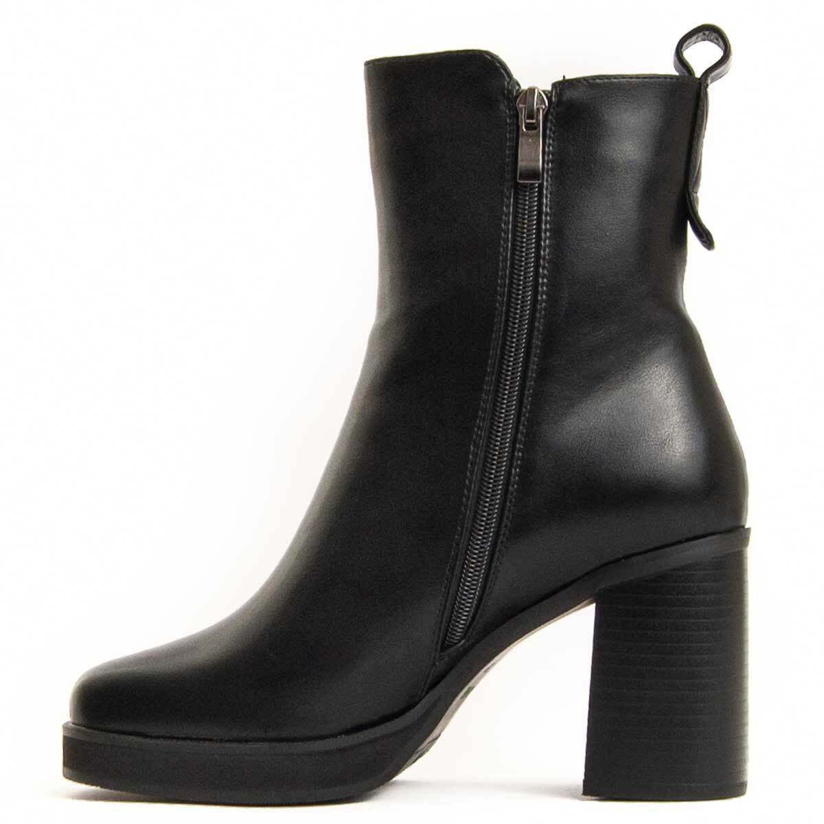 Botín De Tacón - Negro - Altura: 7 Cm