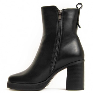 Botín De Tacón - Negro - Altura: 7 Cm