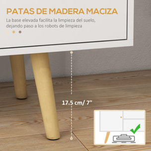 HOMCOM Mueble de TV de Salón Mesa para TV con 2 Puertas 2 Estantes de Almacenamiento para Televisores de hasta 55 Pulgadas para Dormitorio 120x34x50 cm Blanco