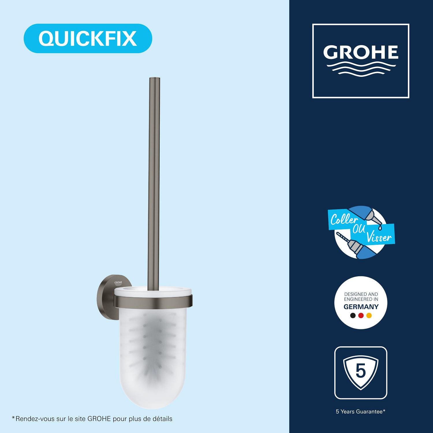 Porte-balai de WC - Hard Graphite brossé
