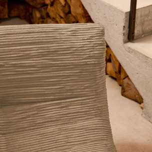 Chauffeuse velours côtelé 1 place taupe L 91 x P 105 x H 72 cm - SOKOL