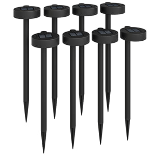 Lot de 8 spots solaires LED extérieurs marche arrêt automatique 3000K noir