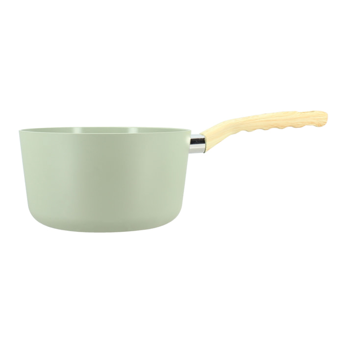 CASSEROLE CELADON 20CM EN ALUMINIUM INDUCTION POIGNÉE EFFET BOIS