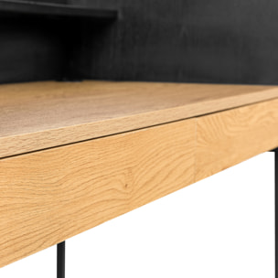 Bureau bois et noir 2 tiroirs ARTHUR