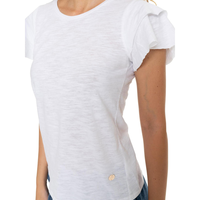 Camiseta de manga corta estilo safari urbano para mujer