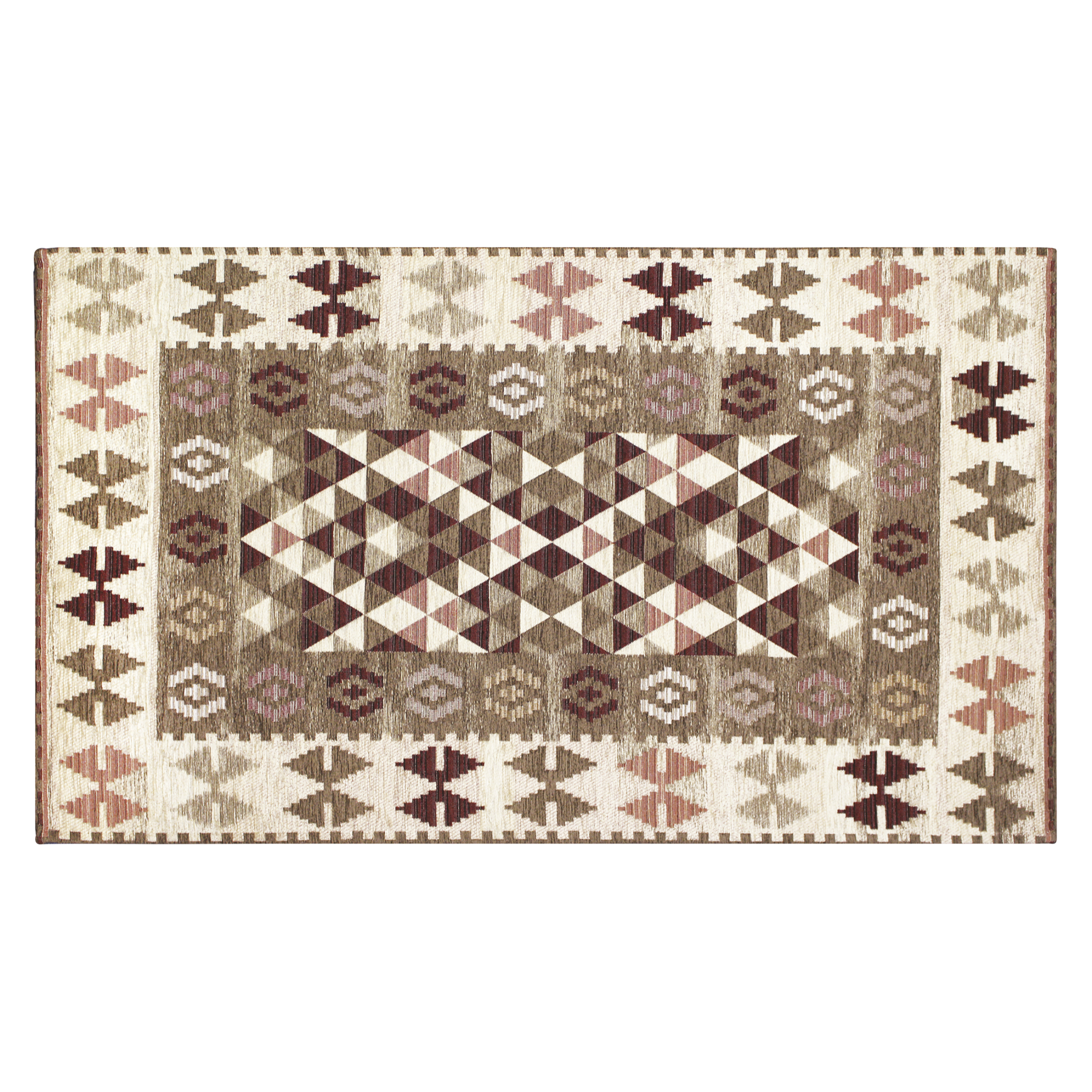 TAPPETO ARREDO DIS.KILIM COL.FANGO 160X240 CM CON ANTISCIVOLO MADE IN ITALY