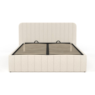 Lit coffre Valentina 140x190cm tissu bouclette