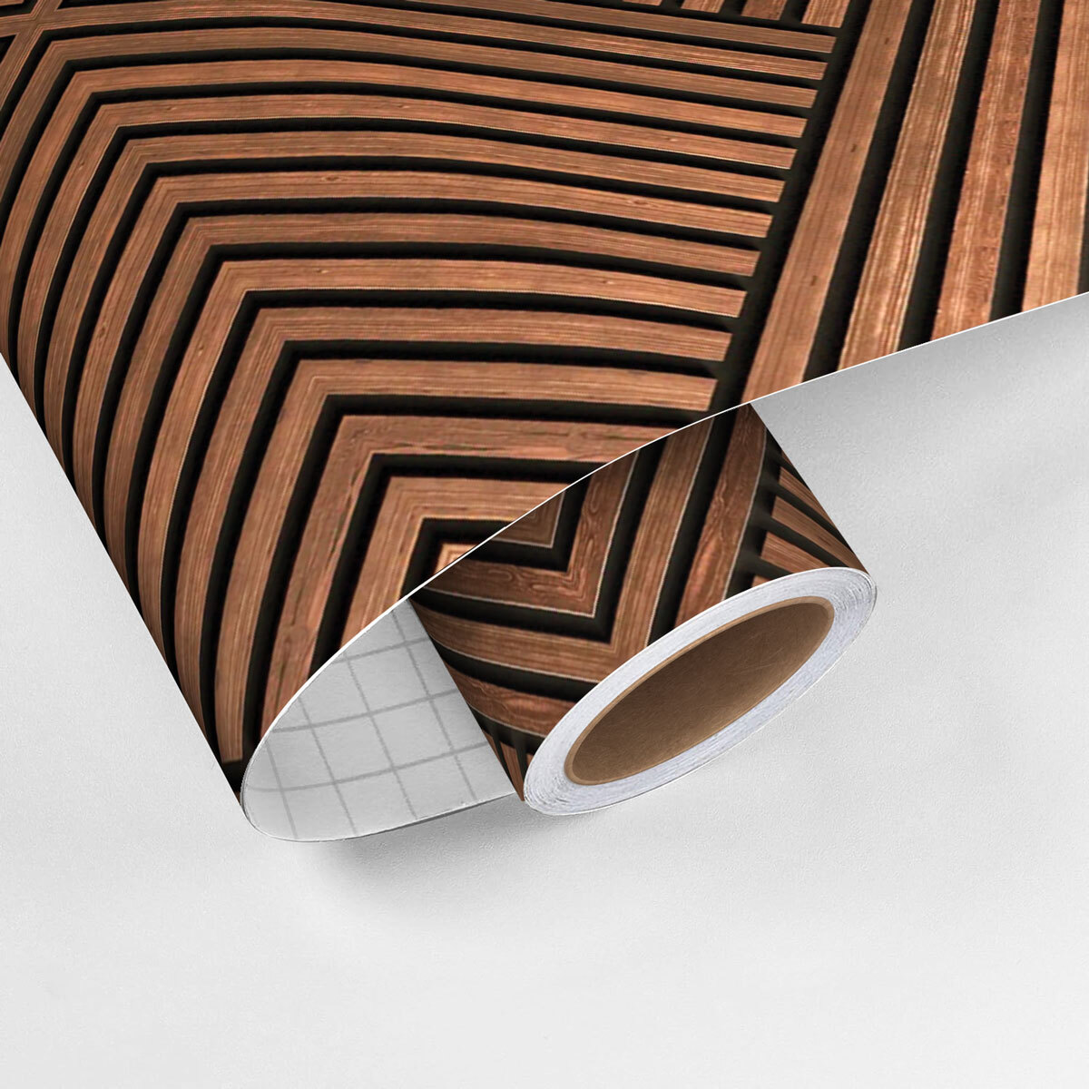 Rouleau revêtement adhésif vinyle au mètre - Sticker mural panneau de bois - FONCÉ MODERNE