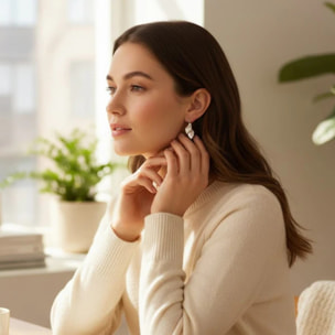 Pendiente Cala doble plata