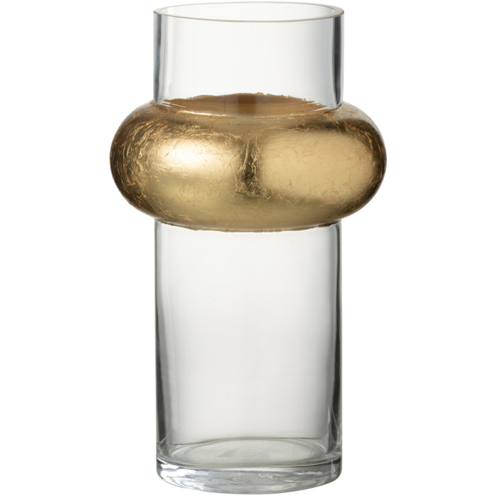 J-Line Vase Cylindrique Avec Bague En Haut Verre Transparent Small
