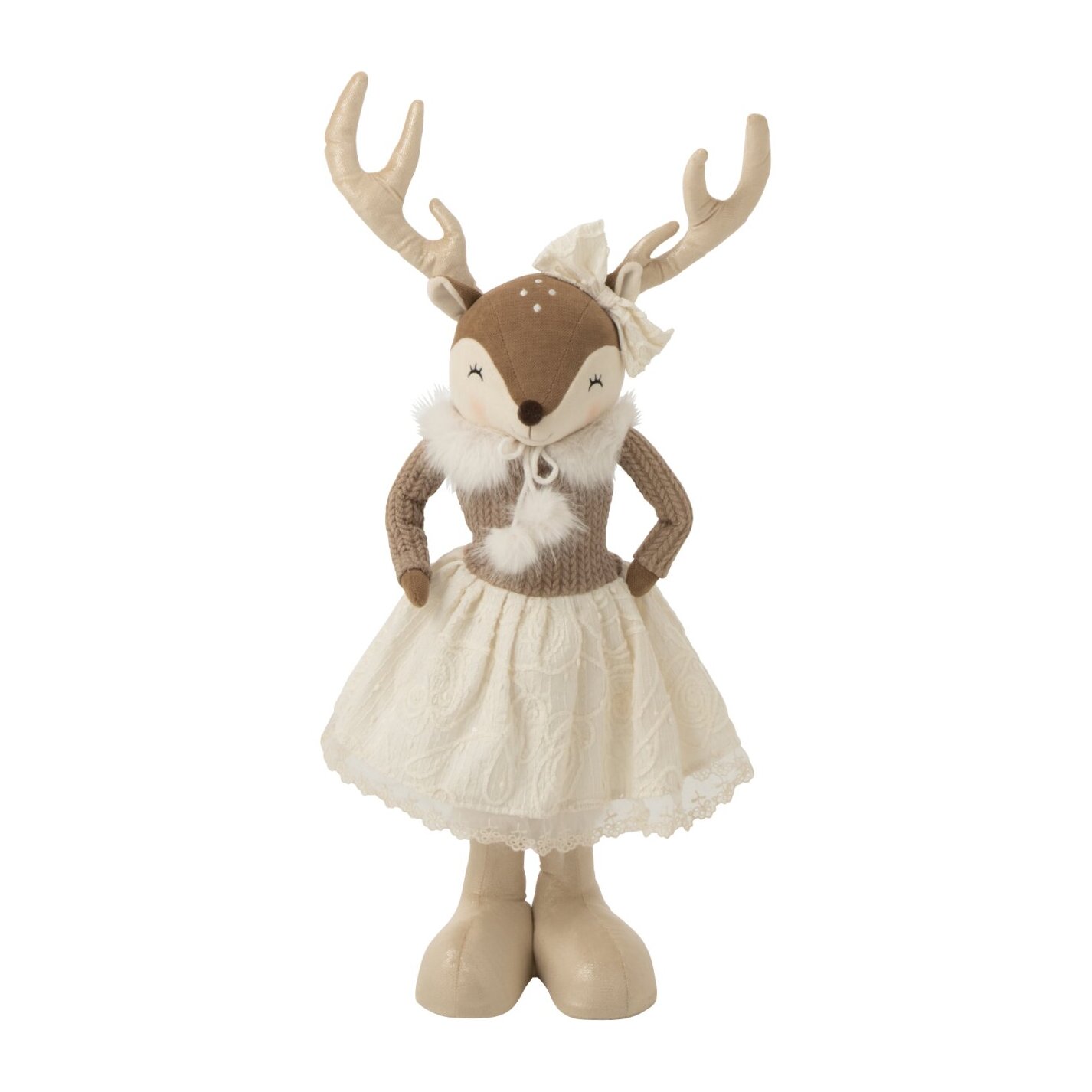J-Line Élan télescopique et femme - polyester - beige - small