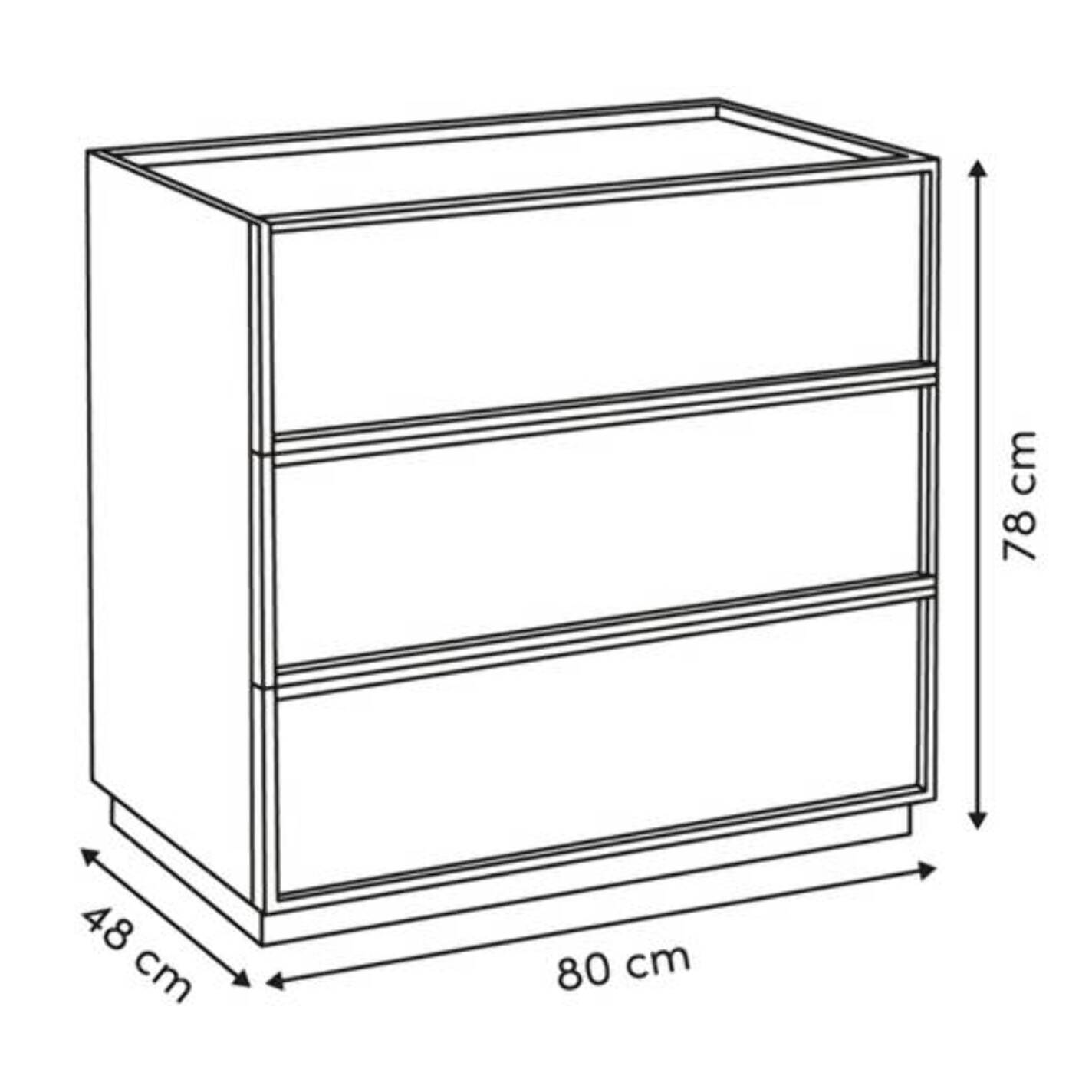 Commode Framy 3 tirois bois foncé