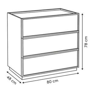 Commode Framy 3 tirois bois foncé