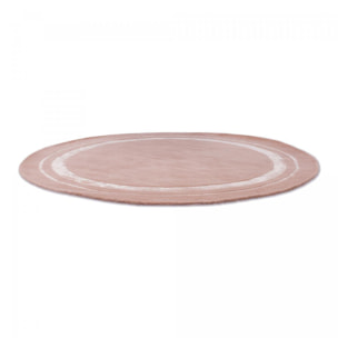 Tapis rond fait main en laine motif simple CHICDOUJ