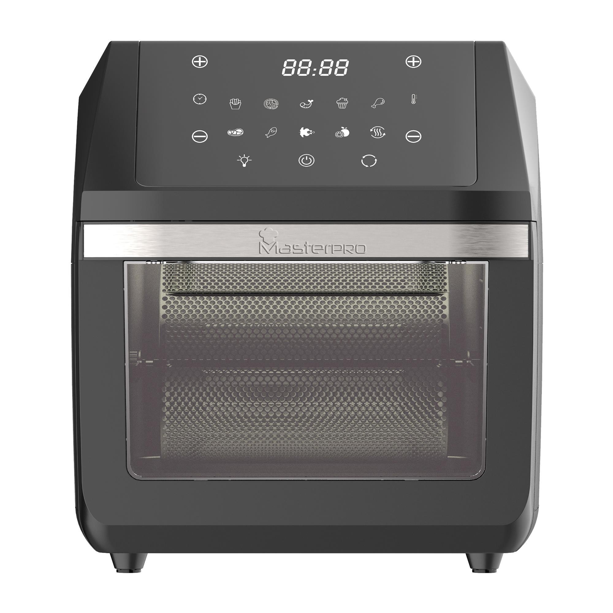 Freidora de aire sin aceite y horno rocket de 11 l y 1800w pantalla led táctil temperatura regulable 80-200ºc masterpro