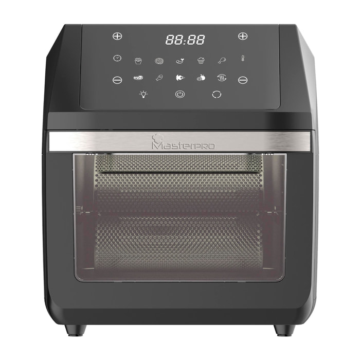Freidora de aire sin aceite y horno rocket de 11 l y 1800w pantalla led táctil temperatura regulable 80-200ºc masterpro