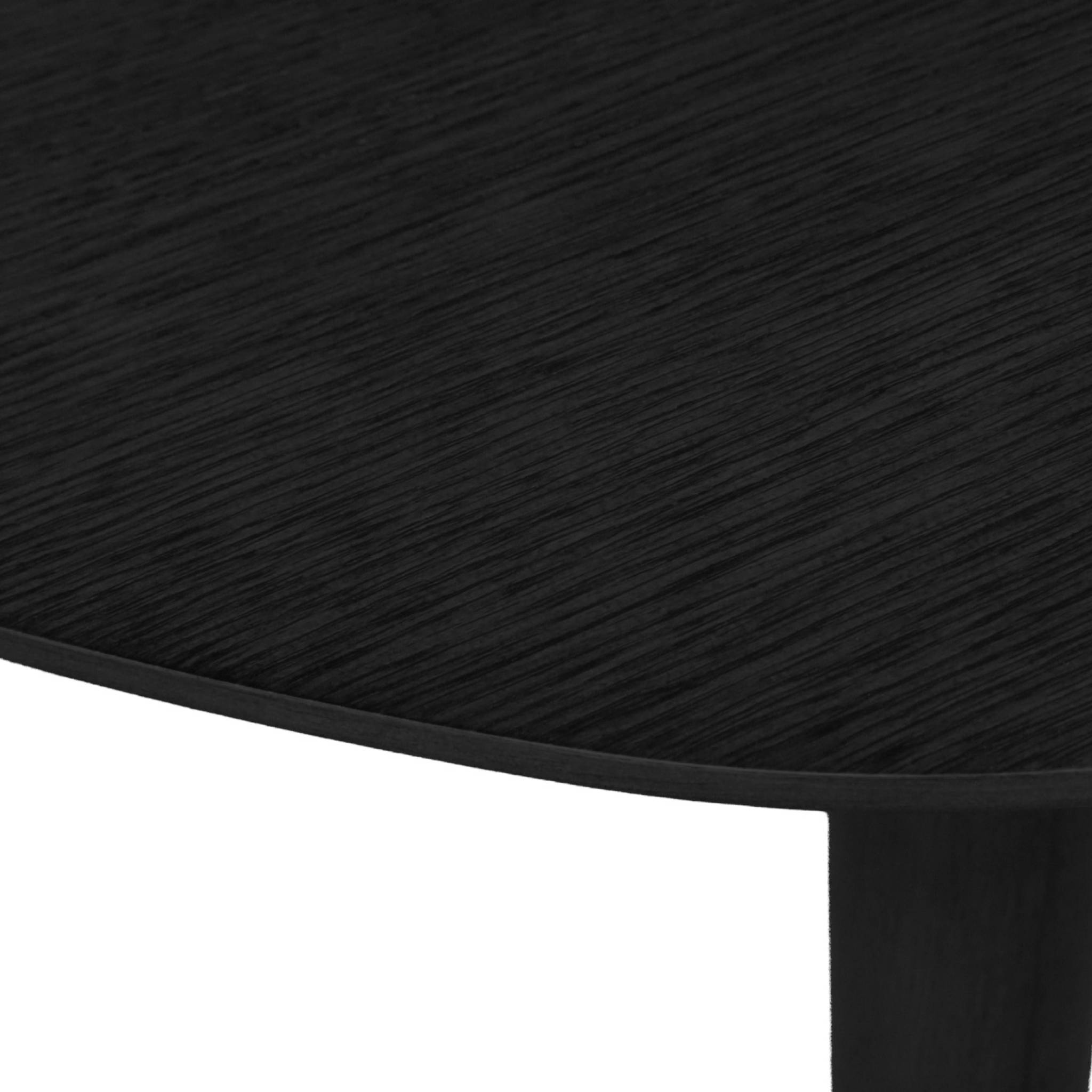 Table à manger ovale extensible bois d'hévéa et placage chêne noir 4-6 places - 110 / 140 x 100 x 75 cm - Lisa
