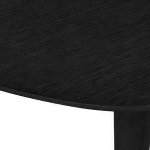 Table à manger ovale extensible bois d'hévéa et placage chêne noir 4-6 places - 110 / 140 x 100 x 75 cm - Lisa