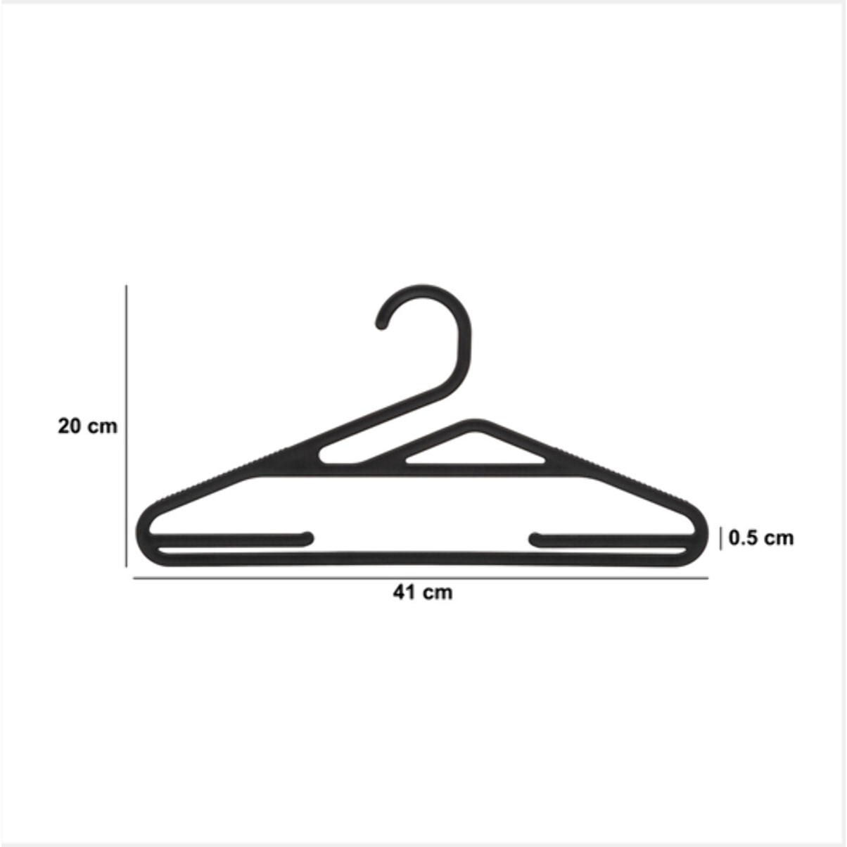 5 cintres antidérapants "Hang'Up" noir L41cm