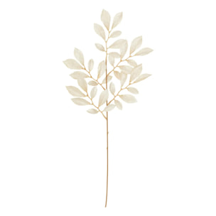 Branche feuille métal beige 75cm