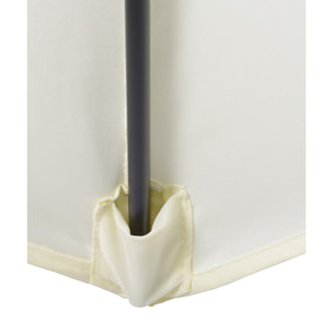 Sombrilla Jardín Ø2x2m Aluminio con Techo de Ventilación Poste Desmontable Beige
