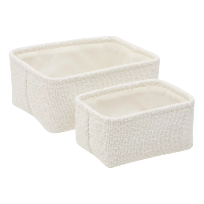 Lot de 2 paniers bouclette rectangulaires