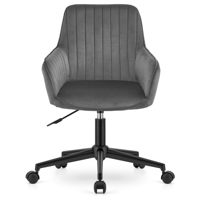 Sedia da ufficio Roxy in velluto grigio scuro