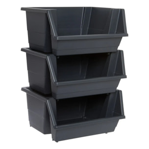 Tour de rangement Essentiels rectangulaire H.66cm noir