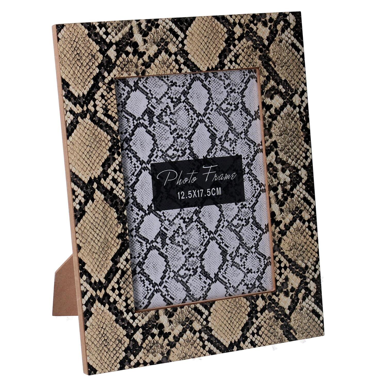 Portafoto ecopelle marrone pitone cm19,5x1,5h24,5