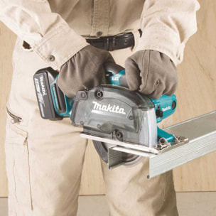 Sierra circular de metal 18 V Li-Ion 5 Ah Ø 136 mm MAKITA - 2 baterías, cargador, maletín - DCS552RTJ