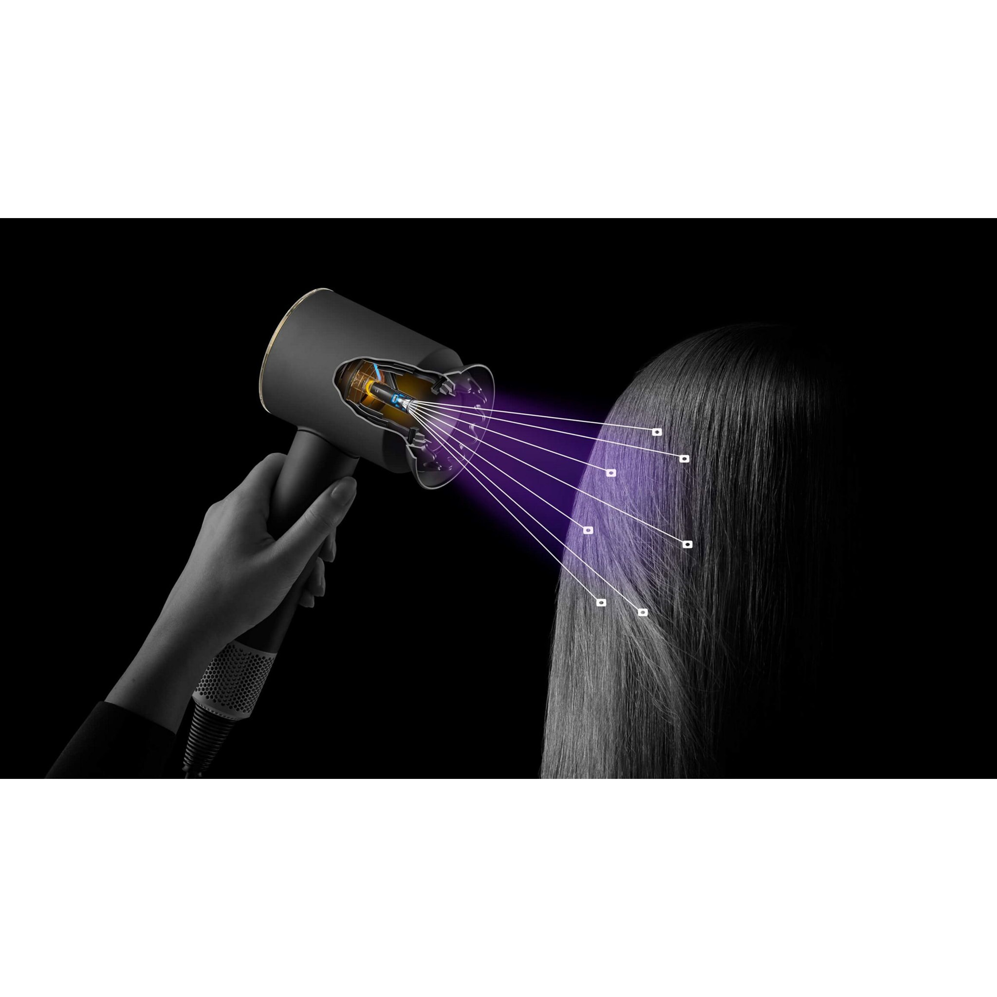 Sèche-cheveux Dyson Supersonic Nural™ - Cheveux raides à ondulés (Velours Rouge/Or)