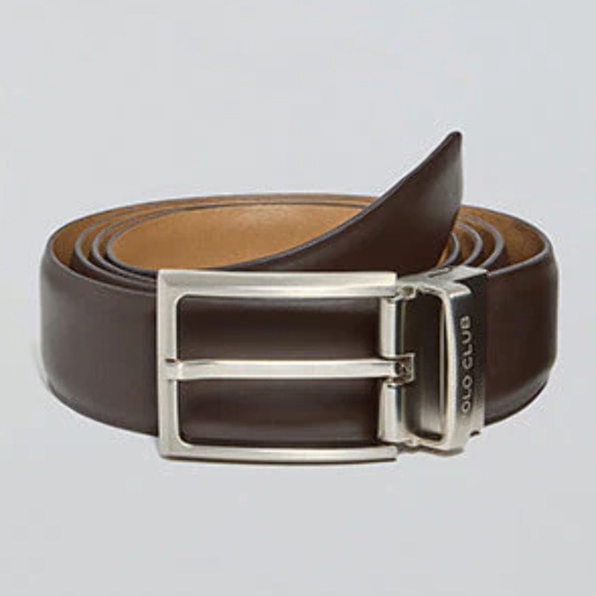 Cinturón clásico reversible Tyler camel y marrón oscuro con detalle Polo Club