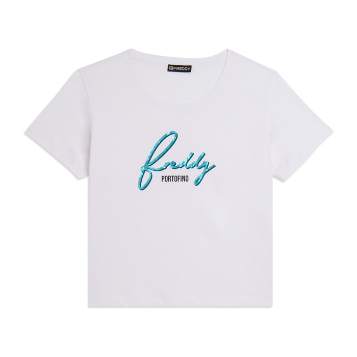 T-shirt con logo Freddy floreale