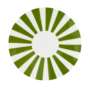 Table d'appoint. bout de canapé. table de chevet acier émaillé. vert et blanc Ø35 x H 46cm - Mizzy