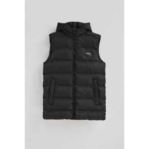 Gilet trapuntato nero con logo Polo Club