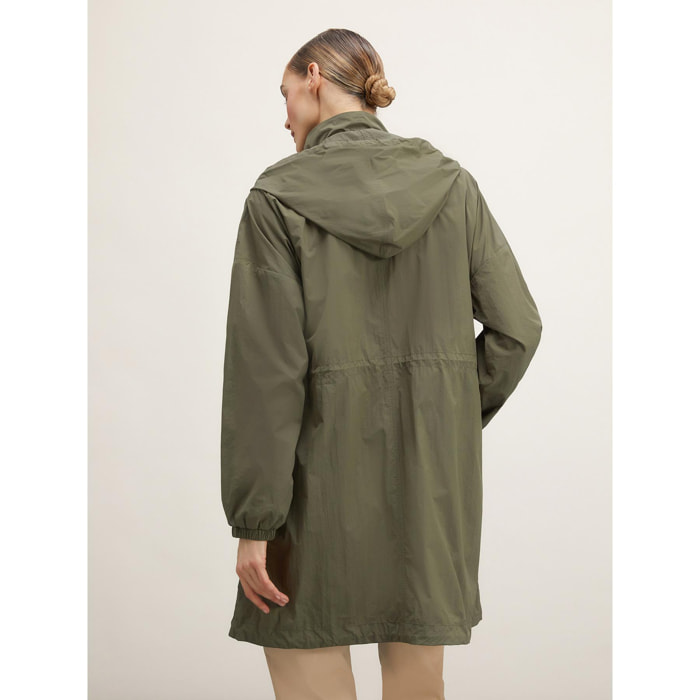 Motivi - Parka de nailon con capucha desmontable - Verde