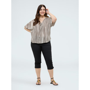 Fiorella Rubino - Pantalones Capri de mezcla de algodón - Negro