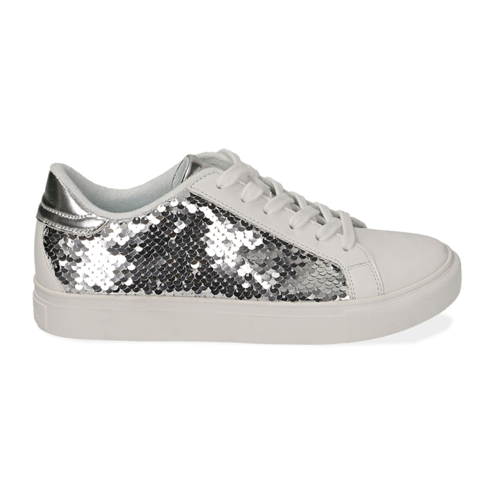 Sneakers con paillettes argento