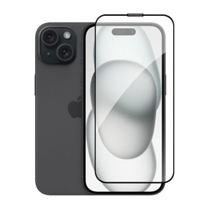 DAM Proteggi schermo in vetro temperato  a copertura totale per iPhone 15 6,55x0,06x14,15 cm. Colore trasparente