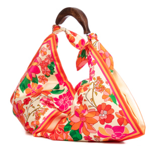 Berchidda Bolso de hombro Mujer. Fabricado en tejido suave, tintes naturales con asa de madera.